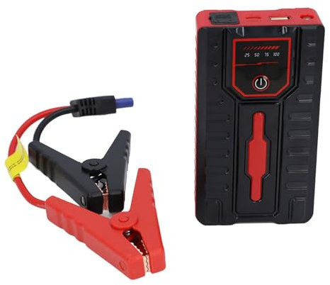 Auto Batterie Booster, 12V Autobatterie Starthilfe, 20000mAh LED-Display Tragbare Notfall-Sprung Box mit Taschenlampe und USB-Ausgang für Bis zu 7L Benzin oder 5,5 L