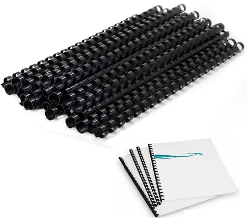 Dorsi Plastici per Rilegatura,Pettini per Rilegatura,Confezione Da 100 Pezzi,Rilegatura in Plastica,Dorsi in Plastica a Spirale per Rilegatura,Dorsi Rilegafogli,Dorsi Rilegatura,Dorsetti Rilegatura