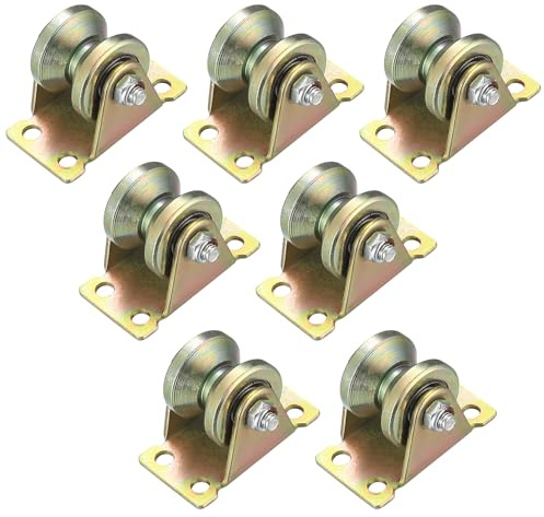 7 Stk Umlenkrollen für Seile, V-Nut Rollenrad Umlenkrolle Hebekran Seilrolle Flaschenzüge, Seilrollen, Schwerlastrollen für Wäscheleine, Flaschenzugsystem, Rolltore, Invertierte, Umlenkrollen Seil