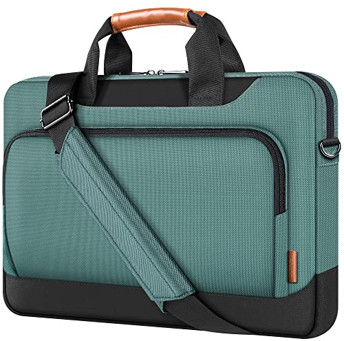 DOMISO Laptophülle Laptoptasche und Notebooktasche 14 Zoll Wasserdichte Business Schultertasche mit Großer Kapazität, Kompatibel mit Dell/Lenovo/HP/Acer/ASUS/MacBook 14-Zoll-Laptops, Grün