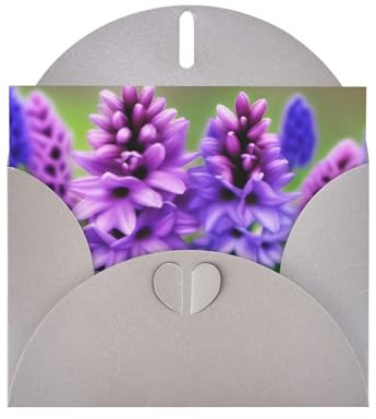 PHAYAH Lot de 10 cartes de vœux en jacinthe et idéales pour Noël, les anniversaires de mariage et les invitations de fête, enveloppes grises assorties