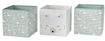 VERTBAUDET 3 Aufbewahrungsboxen für Tiere, Baby, Salbeigrün, TU