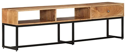 ShGaxin Meuble TV, table TV, meuble TV, meuble TV, meuble de salon, meuble TV, table de télévision en bois massif d'acacia 160 x 30 x 45 cm