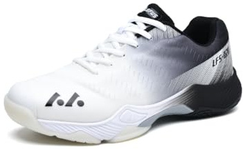 Xuanke Tennisschuhe Halle Herren Atmungsaktiv rutschfest Sportschuhe Damen Badminton Schuhe sandplatz Trainerschuhe 36-46EU (Weiß Schwarz, Erwachsene, 42, Numerisch, EU Schuhgrößensystem, M)