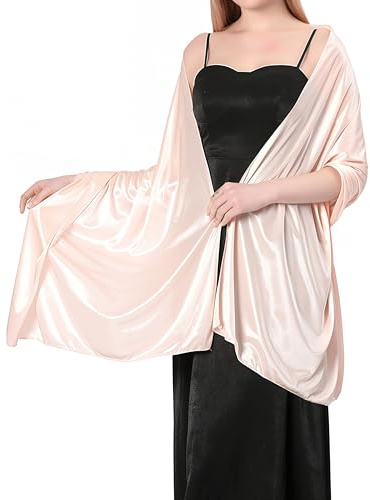Bufanda Mujer Chales y envolturas Pañuelo Seda Mantón Moda Chal Estolas Silk Scarf Women Orange Shawl Stain Neckerchief Head Wrap Thin Beach Scarf Vintage Bridal Shawl Chiffon (Rosa carne)
