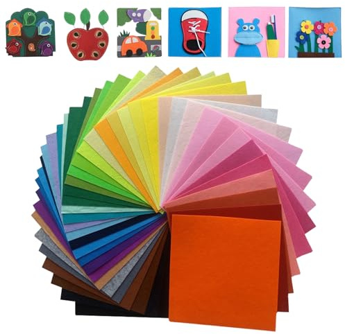 Fieltro para Manualidades CHUNLINLAODA - 40 Colores 20 * 30cm Hojas de Fieltro para Bricolaje (Multicolor1)