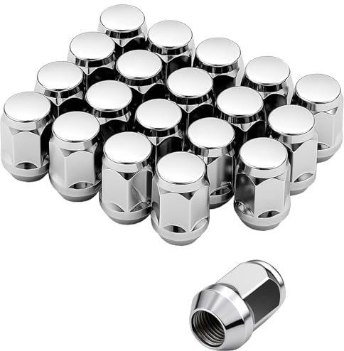 eSynic 20Pcs M14×1.5 Wheel Nuts for Ford 21mm Hex One-Piece Chrome Alloy Steel Lug Nuts Replacement for 2015-2023 Ford Expedition| 2020+ Explorer |Maverick |Mustang, Lincoln 2020, Tesla Model 3 Y S X