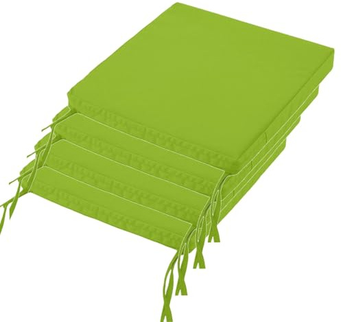 JORTUIO 1/2/4 Stück Sitzkissen/Stuhlkissen Outdoor Sitzpolster 35x35/40×40/45×45/50×50cm, Wasserdicht für Gartenmöbel Terrassenstuhlkissen Esszimmerstuhl Stuhlauflage(Fruchtgrün,45x45x5cm4pcs)
