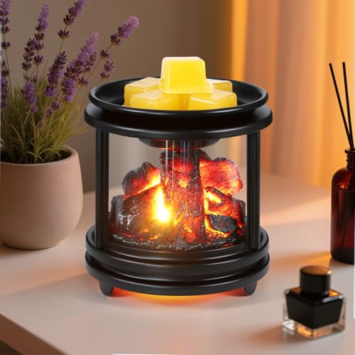 Zankeox Wax Melt Burners, 3-in-1 Electric Wax Warmer for Scented Wax Cubes and Tarts or Fragrance Oils, Metal Glass Electric Wax Melter Burner Fragrance Warmer for Home Office Gifts & Decor