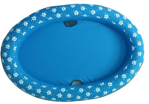 FELTECHELECTR Piscina Inflable para Mascotas Azul Plegable, Alfombra Flotante para Perros y Gatos, Tamaño Mediano, Refrescante y Portátil para Uso Exterior, Piscina Plegable para Verano