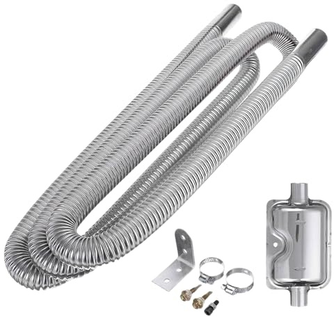 Diesel Heater Exhaust Pipe, 200CM Stainless Steel Car Exhaust Pipes, Rustproof Car Heater Gas Vent Hose for Diesel Gas Vent Hose Heating