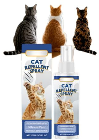 Generico 100ml Repellente Gatti e Spray AntiGraffio per Gatti, Spray AntiGraffio per Animali Domestici, Protezione del Divano e Mobili per Gatti, Interno ed Esterno