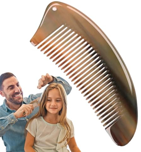 Horn Combs for Women Wide Tooth Hair Brush Natural Anti-Static Horn Comb | Handmade Bone Brush Beard Massage Health Care for Men & Women
