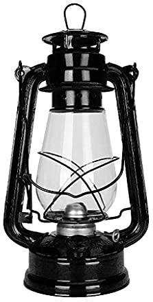Lampe à huile, lampe tempête, lanterne pétrole rétro(Black)
