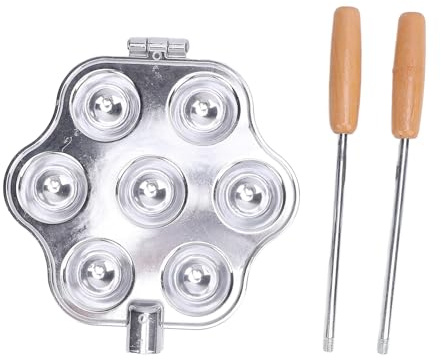 Molde para tartaletas de huevo de 7 cavidades, de aleación de aluminio, con asa, para tartaletas pequeñas, pudines, cupcakes, muffins y tartaletas.