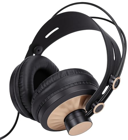 Hamwesh Cuffie da Gioco Cablate, Driver HiFi da 50 Mm per un Suono Puro Senza Perdite, Design a Camera Chiusa con Isolamento Acustico, con Adattatore da 3,5 Mm e 6,35 per PC