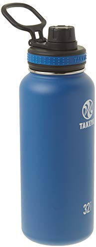 Takeya Originals 32 oz Vacuum Insulated Stainless Steel Water Bottle - Leakproof & BPA-Free Spout Lid - Keeps Drinks Cold 24 Hrs/Hot 12 Hrs - Double-Wall Design - Ideal for Active Lifestyles, Navy