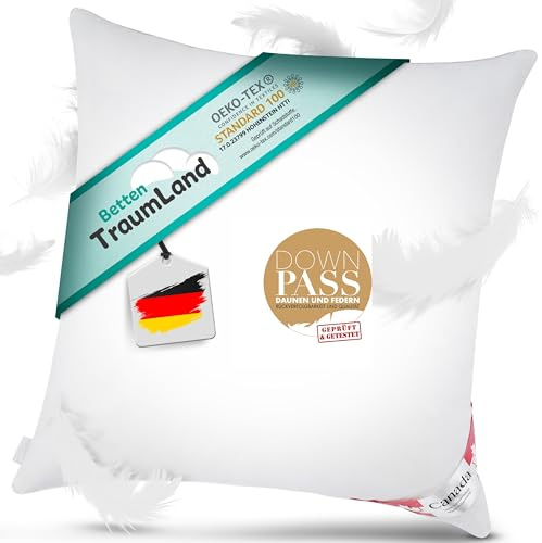 betten-traum-land Kopfkissen Daunenkissen Federkissen 70/30 Classic Night Canada 80x80cm 900 Gramm
