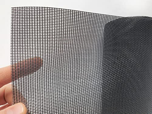 TESO Moustiquaire gaze - Protection contre les moustiques - Tissu transparent anti-griffes résistant aux UV - Vendu au mètre - 150 cm noir