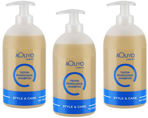 Style & Care Tiefenreinigung Shampoo zur Haarpflege, entfernt Klebereste und Rückstände aus dem Haar (3x 500ml) | Reinigungsshampoo und Pflegeshampoo ein Einem | ohne Silikone, Salze oder Parabene