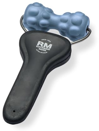 Single Hand Portable Roller Provides targeted deep Tissue Massage, Steel Blue