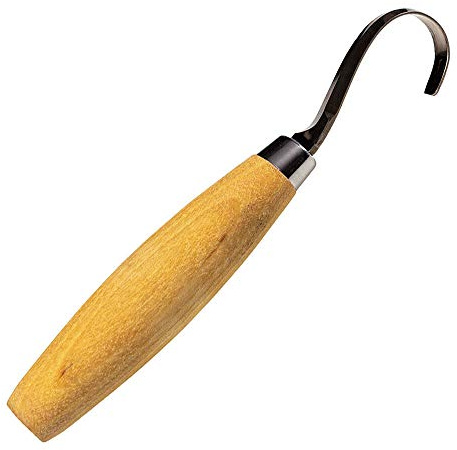 Morakniv Hook Knife 164 Left |13444| Schälmesser, Edelstahl, Schnitzmesser, Griff: Birken Holz, scharfes Messer für Baster, Dekoration,Kunst, Handwerk, manche : bouleau naturel, lame : 52mm