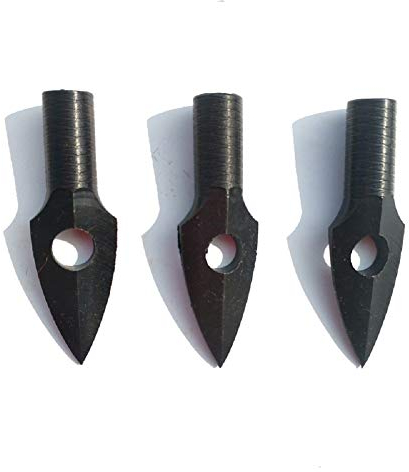 AMEYXGS 12 Stück Broadheads Legierter Stahl Pfeilspitzen Traditionelle Vintage Jagd Pfeilspitzen für 8mm Holzpfeile und Bambuspfeile (Type 2)