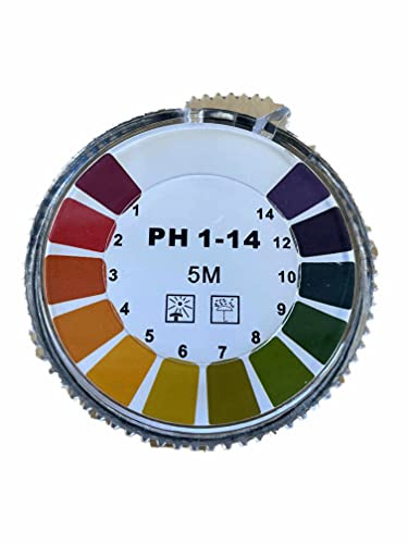 pH Indikatorpapier für pH Bestimmung, 5 Meter Rolle, pH-Wert 0-14