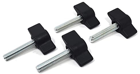Design61 4x Flügelschraube Kunststoff mit Gewindebolzen Stahl M6 x 18 mm