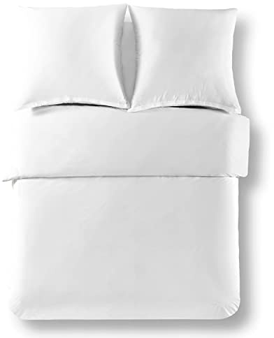 Alreya Renforcé Bettwäsche 240 x 220 cm - 100% Baumwolle mit Reißverschluss, Superweiches Bettbezug, Oeko-TEX® Standard Zertifiziert, Weiß, nur Bettbezug