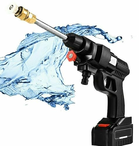 Vokot IDROPLUS Idropulitrice portatile a batteria 48v, alta pressione, multifunzione con ugelli intercambiabili tubo 5mt perauto e lavori di pulizia Nero