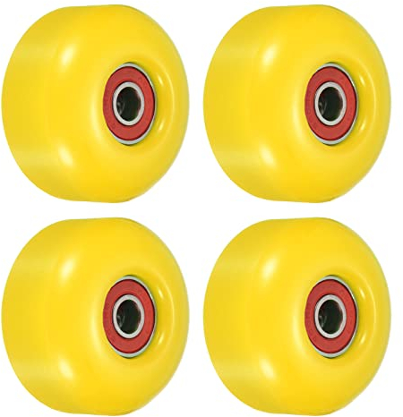 PATIKIL 4 Stück 52mm Longboard Rollen mit Lager ABEC-9 Skateboard Rad Straße Rollen für Skateboards Cruiser Räder Ersatz 95A Gelb Rot