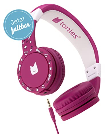 tonies Casque Audio réglable et Pliable pour Enfants avec limiteur de Volume, Casque Supra-auriculaire avec câble et Bandeaux rembourrés, Berry