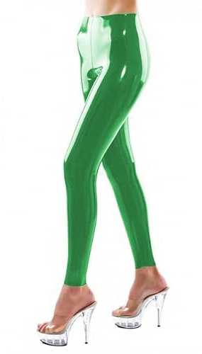 PVC-Hose Hose Damen Leggings Hohe Taille Elastisches PU-Leder Röhrenhose Glänzender Wet Look Metallic Latex Knöchellanger Boden