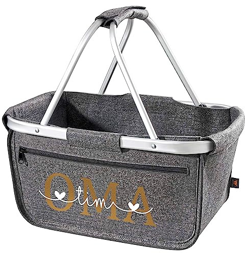Geschenk Mama | Einkaufskorb personalisiert I Filzkorb Geschenkidee Oma zum Geburtstag | Geburt Baby Kindernamen Muttertag (Filzkorb)