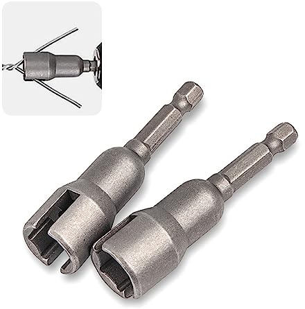 gunhunt 2 PCS Schlitz-Sechskantgriff 1/4 Zoll, Elektrisches Schraubenschlüssel-Set, Schlitzschlüssel, Flügelmuttern, Bohrer-Bit-Steckschlüssel, Werkzeug, für Flügelmuttern, C-Headic-Haken,