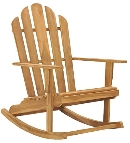 Gartenstuhl Adirondack Schaukelstuhl aus massivem Teakholz, Material: Fein geschliffenes Teak-Hartholz mit wasserbasierter Oberfläche