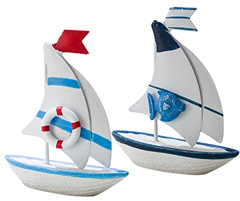 ABOOFAN 2 Stücke Realistische Mittelmeer Holz Segelschiff Desktop Ornament Für Decor