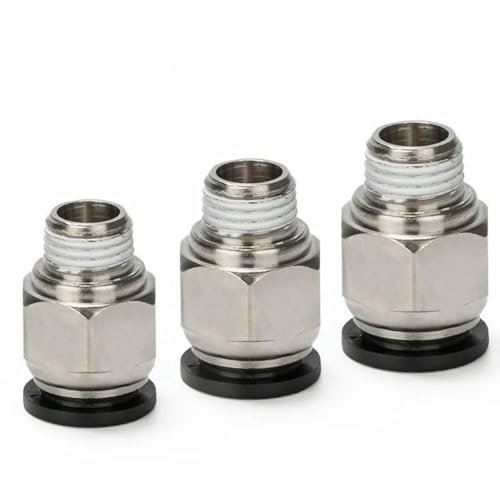 Série PC pneumatique filetage mâle droit voie directe connexion rapide en plastique nickel laiton tuyau pneumatique raccord de Tube-4-01
