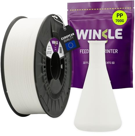 WINKLE Polypropylen PP Filament 1.75mm Weiß 700g, 3D Drucker Filament | Filament Kompatibel mit FDM Druckern, PP 3D-Druckmaterialien, Maßgenauigkeit +/- 0.05mm, Chemikalienbeständig