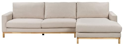 Stilfull Hörnsoffa Vänster Tygklädsel Träben Beige Siggard