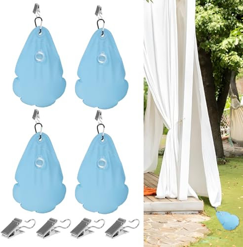 4 Packs Outdoor Curtain Weights Tent Weight Reusable Windproof Weighted Bags 4.4LB Heavy Weights for Patio Pergola Cabana Gazebo