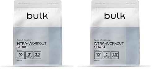 Bulk Complete Intra-Workout, BCAAs, verzweigtkettige Aminosäuren, Citrullin, Glutamin, BCAA Pulver, Aminosäuren, Apfel und Himbeere, 500 g (Packung mit 2)