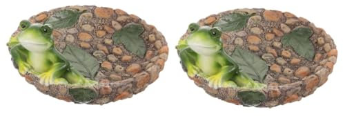 BESPORTBLE 2 Pièces Grenouille De Piscine Grenouille Au Chocolat Statue De Grenouille De Jardin Ornements De Grenouille De Bureau Peluches Décor De Grenouille De Jardin Grenouille Résine