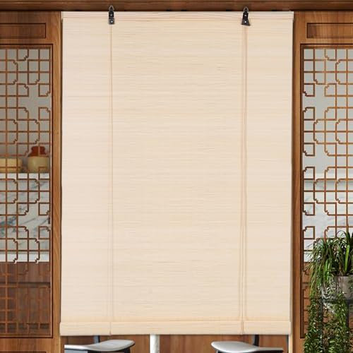 Bambusvorhang für den Innen- und Außenbereich, natürlicher atmungsaktiver Bambusvorhang für Fenster/Tür/Balkon/Garten, 40 x 180 cm