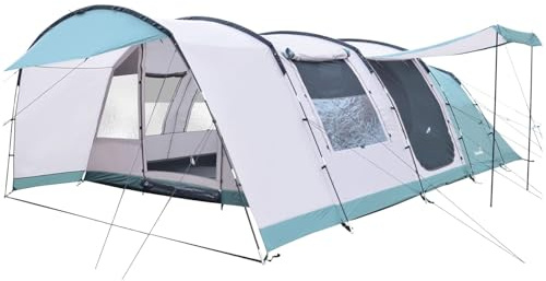 Skandika Tente tunnel Hafslo 5 XL Sleeper Protect | Tente de camping pour 5 personnes, technologie Sleeper, sol de tente cousu, auvent, colonne d'eau de 5000 mm | Grande tente familiale, tente