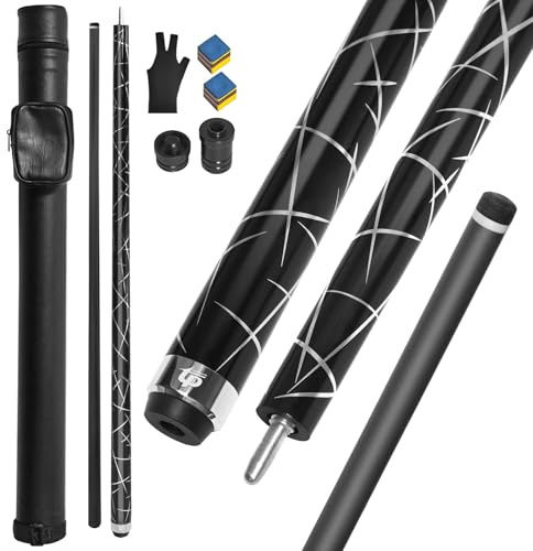 RAYNA GAMES Carbon Fibre Billardqueue, Billardqueue aus Kohlefaser 58 Zoll 12,5 mm Spitze Kohlefaser Poolqueue 20 Unzen Billiard Cue für Billard Enthusiasten