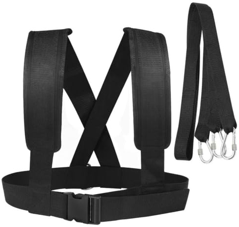 Arnés de tracción de neumáticos: Cinturones de Arrastre de Potencia, Correas de Entrenamiento de Fuerza | Equipo de tracción atlética de Resistencia Pesada para Entrenamientos, arnés de Trineo Pesado