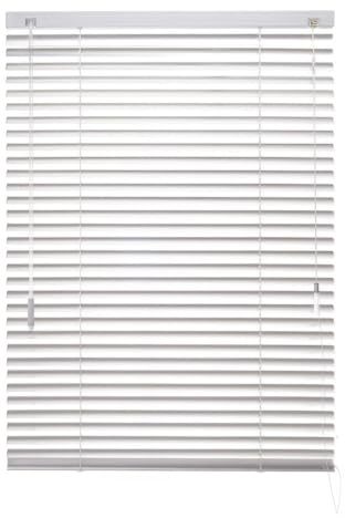 Persianas Venecianas Aluminio Lamas de 25mm, Estores Horizontales a Medida para Ventanas Interiores Oficina Baño Dormitorio(Blanca)