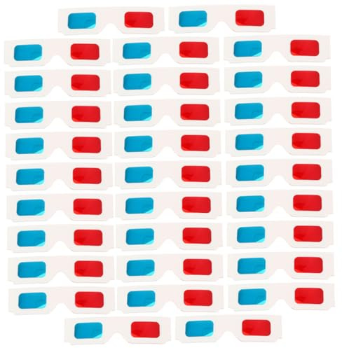 DIYEAH 60piezas Gafas De Papel Gafas Anaglifo Rojas y Azules Para Ver Películas Casa o Eventos Sociales